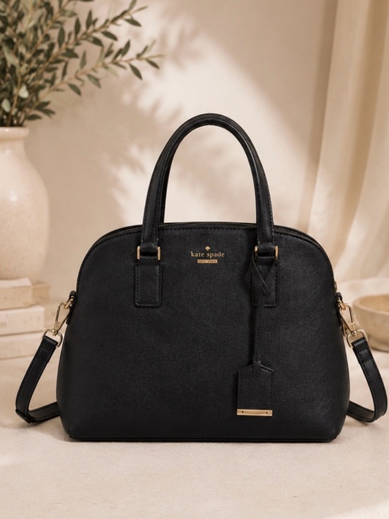 kate spade Handbags - kate spade Black Saffiano Dome Satchel with Detachable Strap